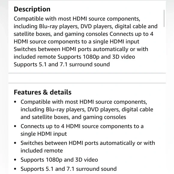 Rocketfish RF-G1185 4-Port HDMI Selector - Picture 6 of 6